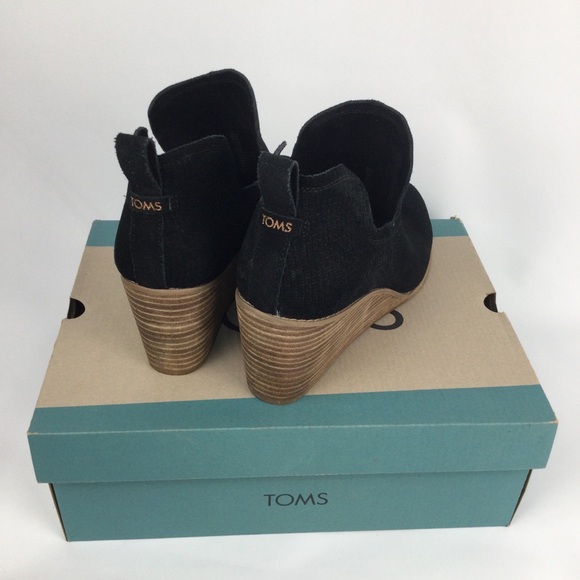 TOMS‎ Women's Kallie Black Wedge Ankle Boots - Picture 3 of 7